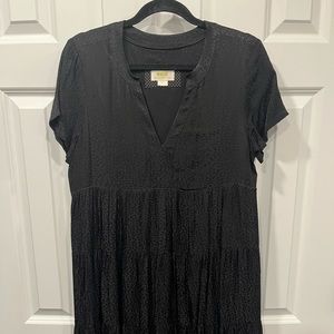 Anthropologie Maeve black tiered dress